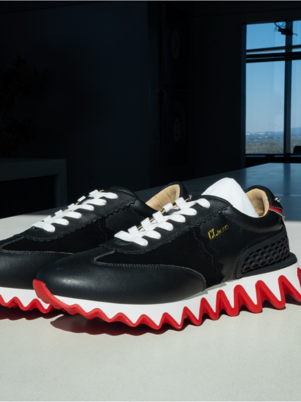 100% authentic men's Christian Louboutin Loubishark sneaker in sz 12 NWOB - Picture 2 of 4